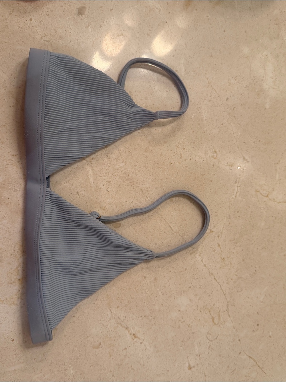 Hollister Ribbed Triangle Bikini Top in Light Blue